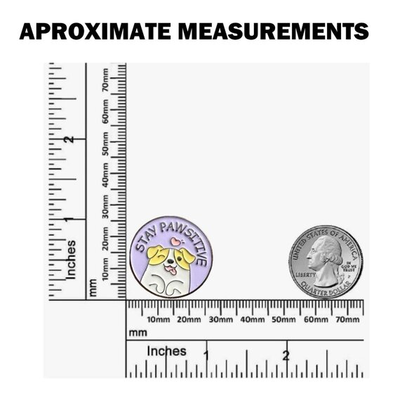 ✨STAY PAWSITIVE Cute Dog Animal Round Badge Cartoon Lapel Brooch Cute Dog Pin✨ - Picture 6 of 6